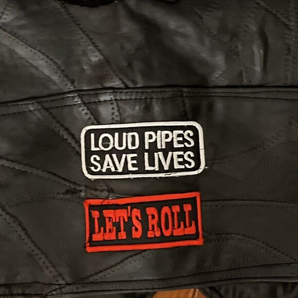 Diamond Plate Buffalo Leather Mens Vest with Patches 3X - Picture 9 of 13